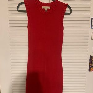 Beautiful bright red Michael Kors ribbed dress